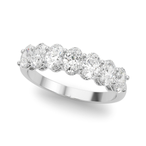 Aubrie 1.00 - 2.00 Carat Lab-Created Oval cut Prong 7 Stone Diamond Rings