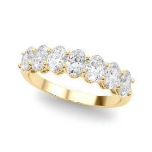 Aubrie Lab-Created Yellow Gold Prong 7 Stone Diamond Rings