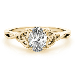 Molly Natural Yellow Gold 4 Prong Solitaire Diamond Rings