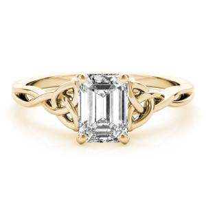 Mariana Natural Yellow Gold 4 Prong Solitaire Diamond Rings