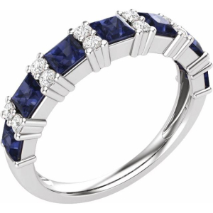 Philina Blue Platinum 4 Prong Sapphire Diamond Ring