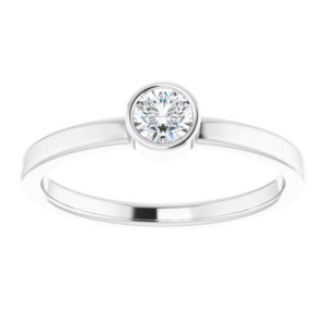 Mable 0.10 - 3.00 Carat Natural Diamond Round cut Bezel  Classic Solitaire Engagement Rings