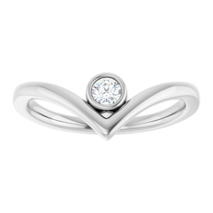 Maricela Natural Diamond White Gold Bezel Classic Solitaire Engagement Rings