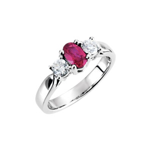 Damita Natural Ruby Rose Gold 4 Prong 