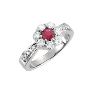 Emmy Natural Ruby Rose Gold 6 Prong 