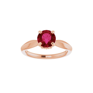 Myanna Lab Grown Ruby Rose Gold 4 Prong 