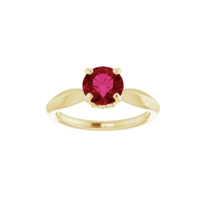 Myanna Lab Grown Ruby Yellow Gold 4 Prong 