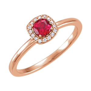 Yadira Lab Grown Ruby Rose Gold 