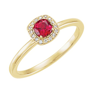 Lab Grown Ruby Yellow Gold 