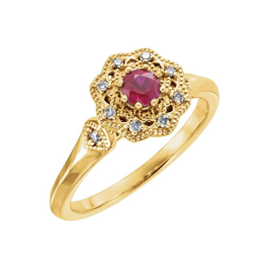 Lab Grown Ruby Yellow Gold 