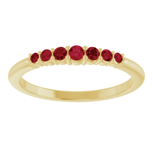 Deora Lab Grown Ruby Yellow Gold 4 Prong 