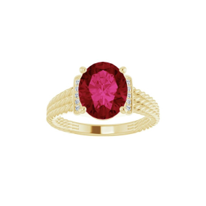 Dovey Lab Grown Ruby Yellow Gold 4 Prong 