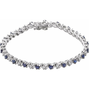 Blue Sapphire Silver  Bracelets