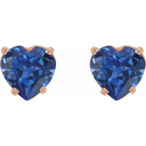 Tuyen Blue Sapphire Rose Gold  Diamond Earrings