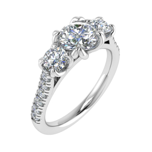 Dorene Lab-Created Double Prong 3 Stone Ring Diamond Rings