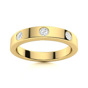 Alvyn Natural Yellow Gold Diamond for Men Wedding Rings