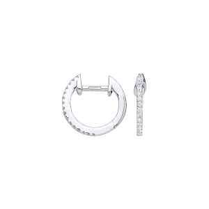 Revy Natural Round cut 4 Prong  Hoop Diamond Earrings