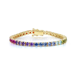 Pellu Rainbow Sapphire Round cut Prong Set  Gemstone