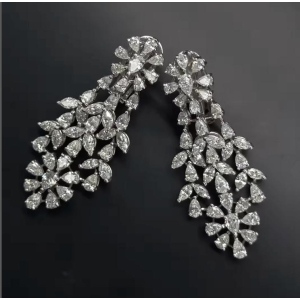 Anciya Natural White Gold Designer Diamond Earrings