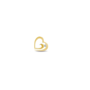 Natural Diamond Yellow Gold Channel-Set Heart Necklaces