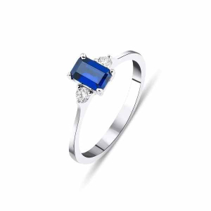 Cath Blue Sapphire Gemstone Diamond Rings