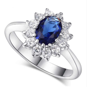 Cindel Blue Sapphire Gemstone Diamond Rings