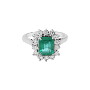 Rosy Emerald Gemstone Diamond Rings