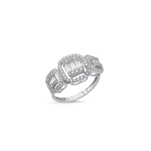 Ansila Natural White Gold Cluster Diamond Rings