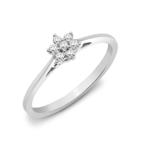 Zamovia White Gold Prong-Set Cluster Diamond Rings