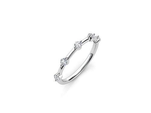 0.26 Ct Lab-Created Round Cut Emaline  Eternity Diamond Rings in 9K White Gold