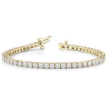 5.5 Ct Lab-Created Diamond Round Cut Paityn  Next Day Delivery Bracelets in 9K Yellow Gold