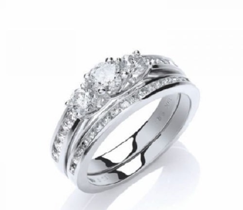 1.2 Ct Natural Round Cut Zephyr Next Day Delivery Diamond Rings in 18K White Gold