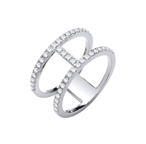 0.42 Ct Natural Round Cut Eshva  Next Day Delivery Diamond Rings in 18K White Gold