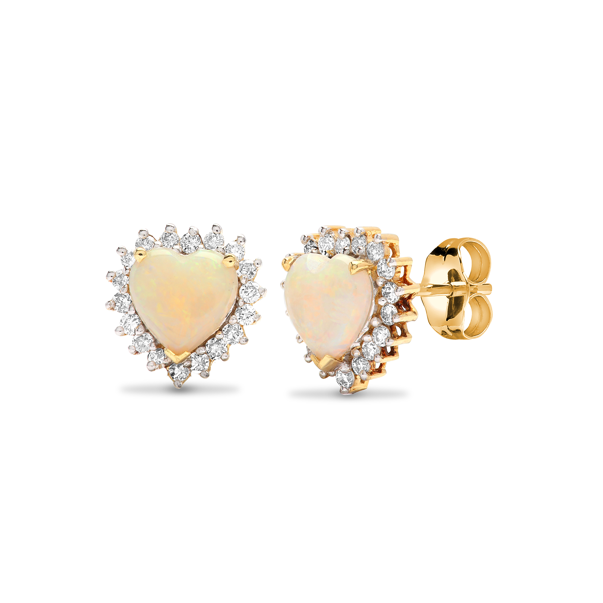 1.13 Carat Opal  Diamond Earrings