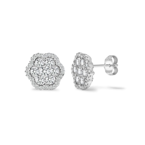 1.26 Carat Natural  Diamond Earrings