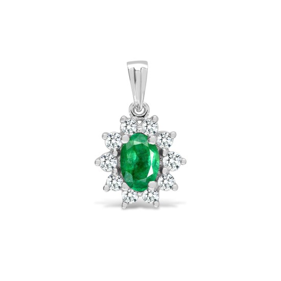 0.76 Carat Emerald  Pendants Necklaces