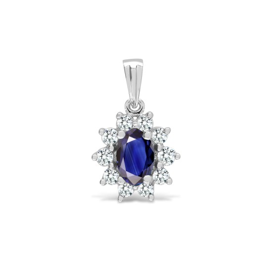 0.86 Carat Blue Sapphire  Pendants Necklaces