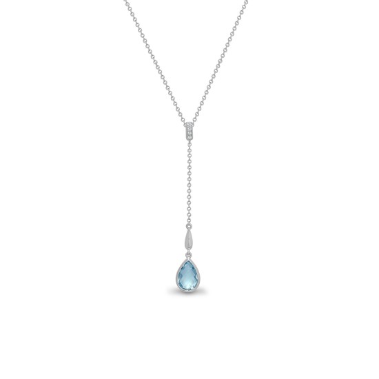 1.60 Carat Blue Topaz Pendants Necklaces