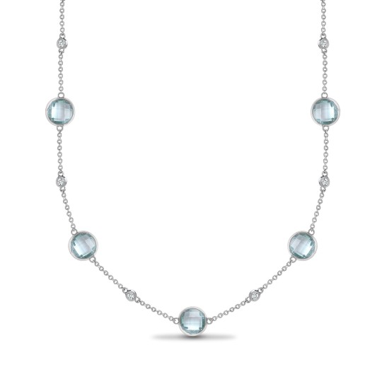 5.80 Carat Blue Topaz Pendants Necklaces