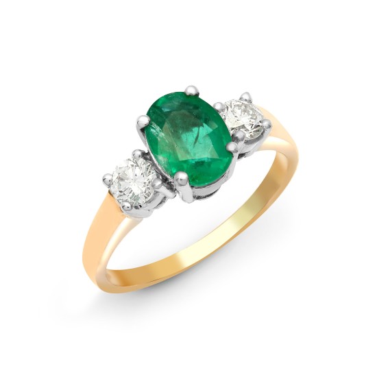 0.58 - 1.68 Carat Emerald  Diamond Rings