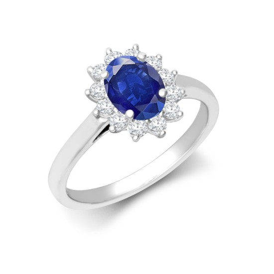 1.13 - 2.38 Carat Blue Sapphire Diamond Rings