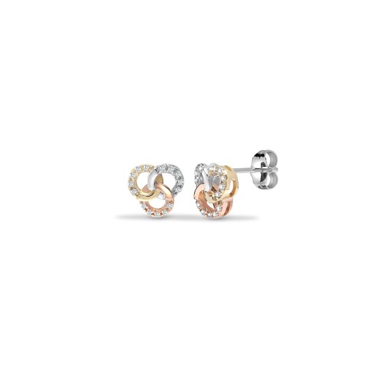 0.09 Ct Natural Round Cut Krysten  Diamond Earrings in 9K White Gold