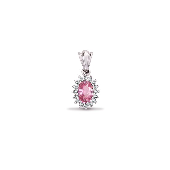1.00 Carat Pink Sapphire  Pendants Necklaces