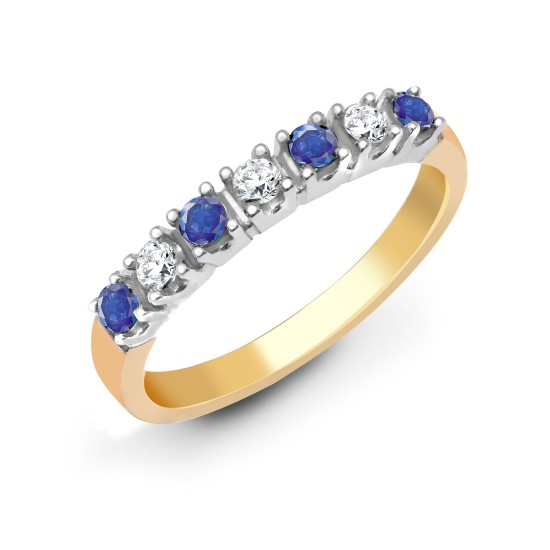 0.25 - 0.50 Carat Blue Sapphire  Diamond Rings