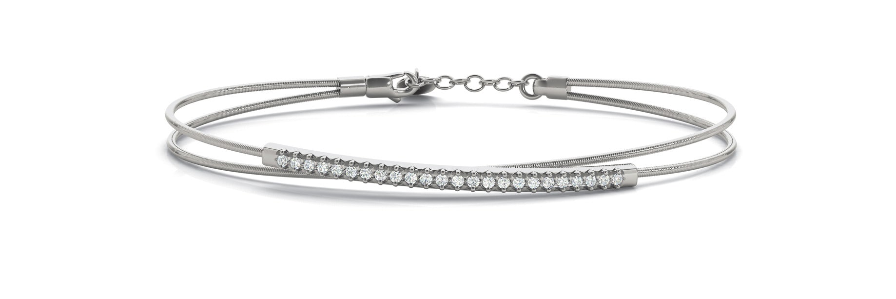 0.2 Ct Natural Diamond Round Cut Sherrilynn  Bracelets in 9K White Gold