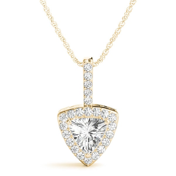 0.42 Ct Natural Diamond Trillion Cut Theora  Next Day Delivery Pendants Necklaces in 18K White Gold