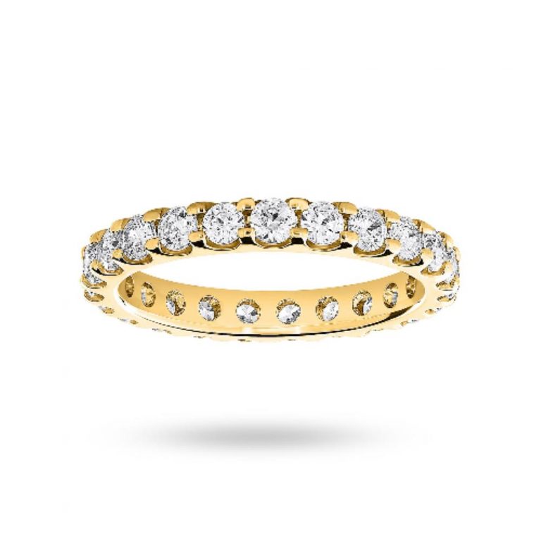 1 Ct Natural Round Cut Lenora  Eternity Diamond Rings in 18K White Gold