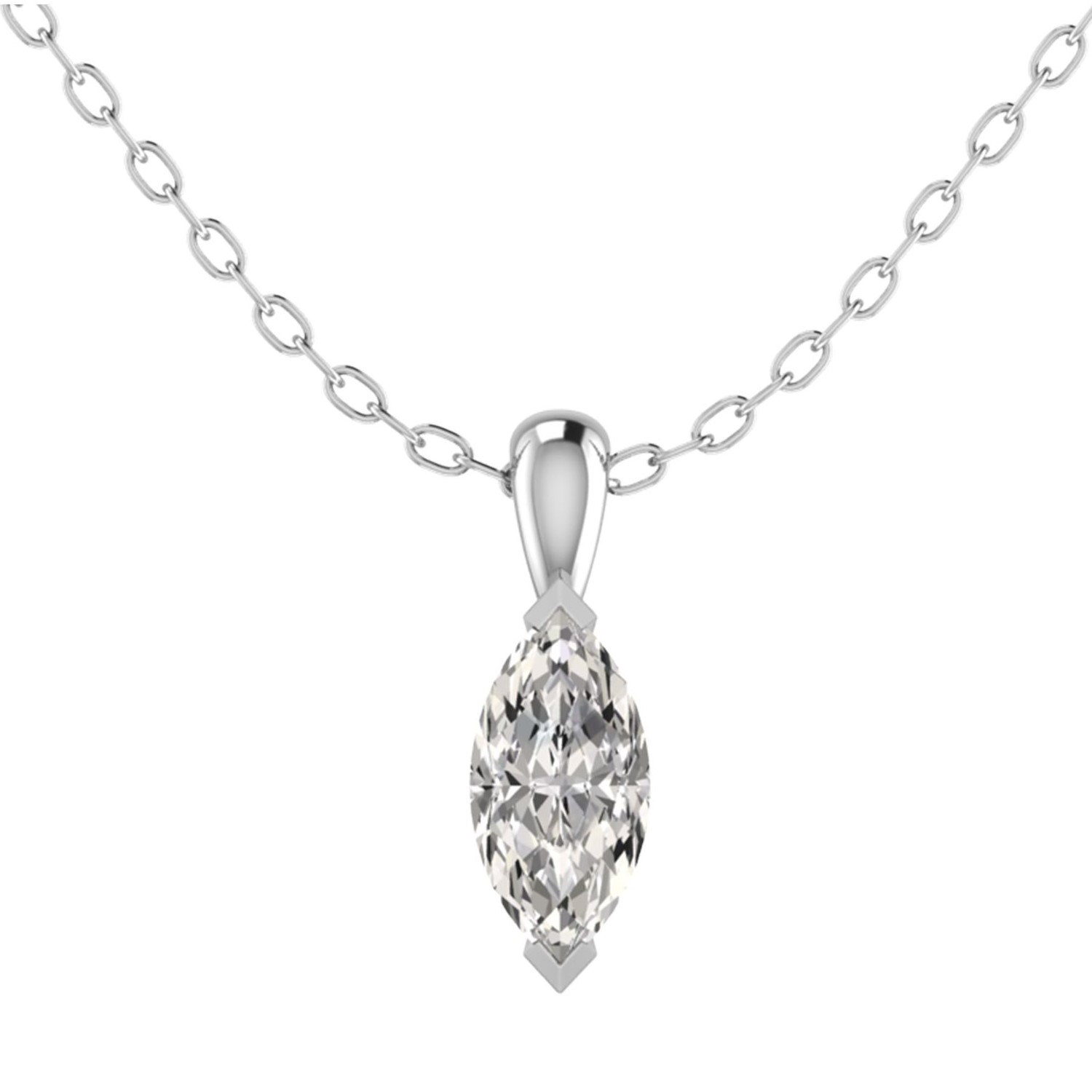 Lab-Created Diamond  Solitaire Pendant Necklaces
