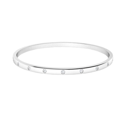 1.1 Ct Natural Round Cut Sheilaine  Diamond Bangles Bracelets in 9K White Gold