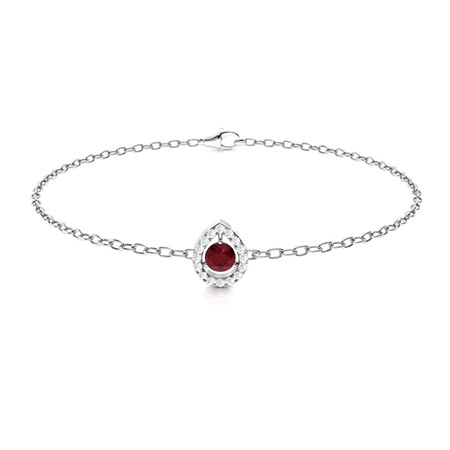 Natural Ruby Riegan  Gemstone Bracelets in 9K White Gold